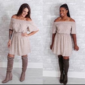 Rebellia Pebbles’ Mama Printed Dress-Taupe-Large